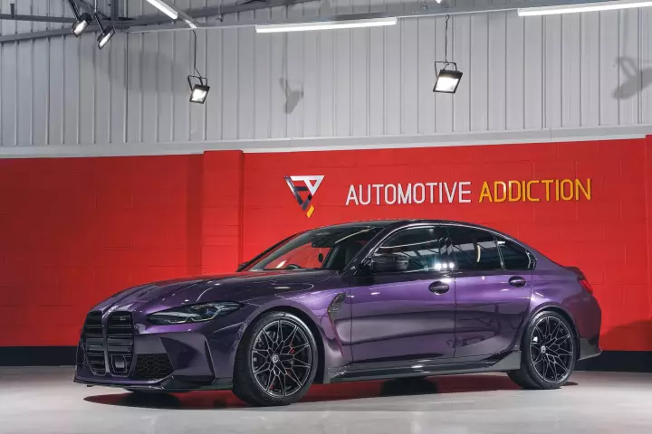 BMW M3 (G80) painted in Daytona Violet