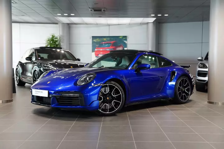 Porsche 911 Turbo S (992.1) painted in San Marino Blue