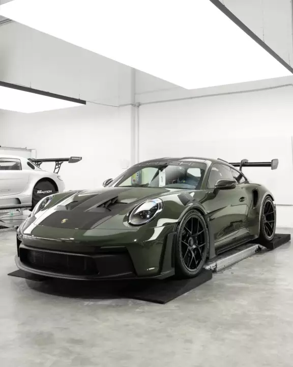 Porsche 911 GT3 RS (992.1) painted in Black Olive