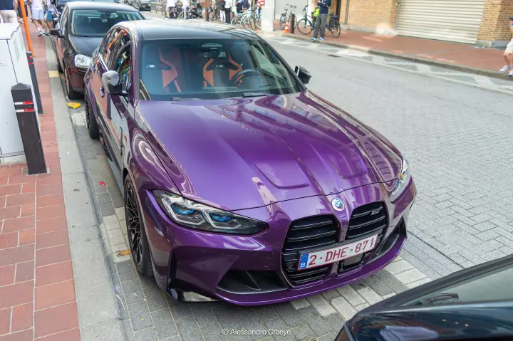 BMW M3 (G80) painted in Twilight Purple