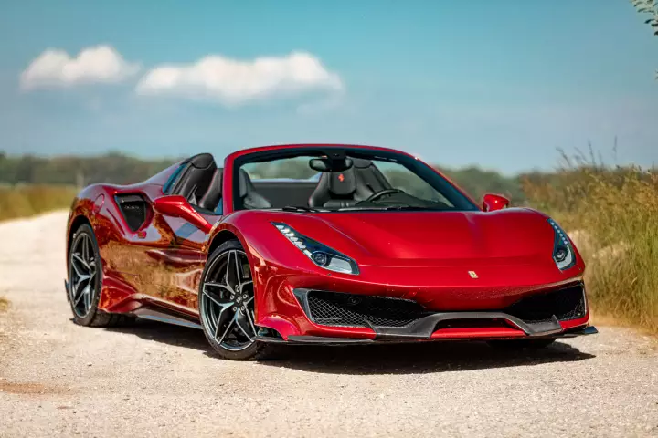 Ferrari 488 Pista Spider painted in Rosso Maranello