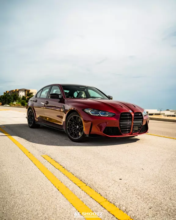 BMW M3 (G80) painted in Indianapolis Red
