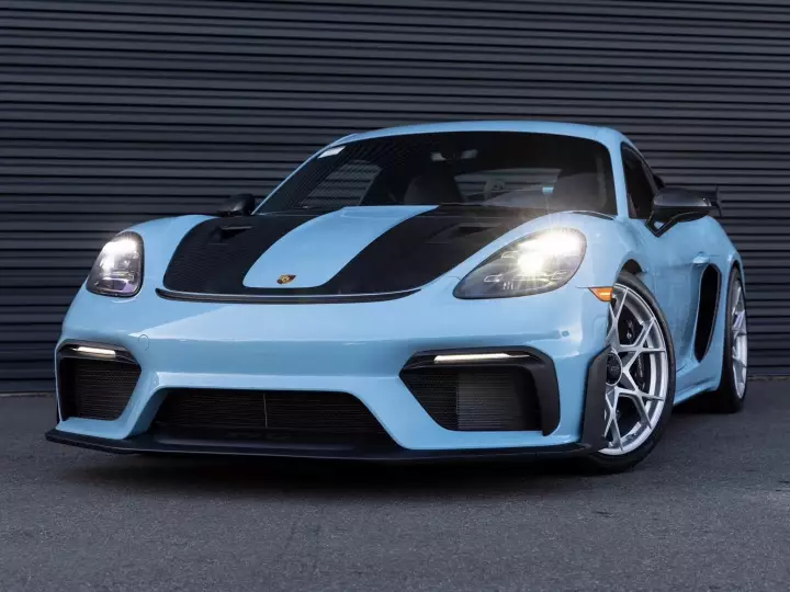 Porsche 718 Cayman GT4 RS (982) painted in Gulf Blue