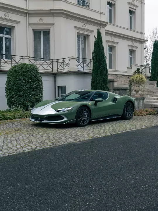 Ferrari 296 GTB painted in Verde Oliva