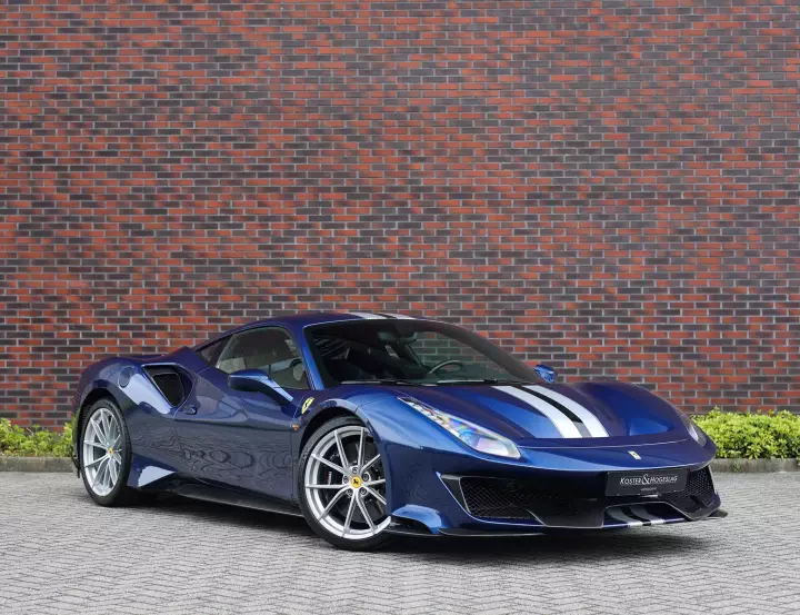 Ferrari 488 Pista painted in Blu Tour de France 70