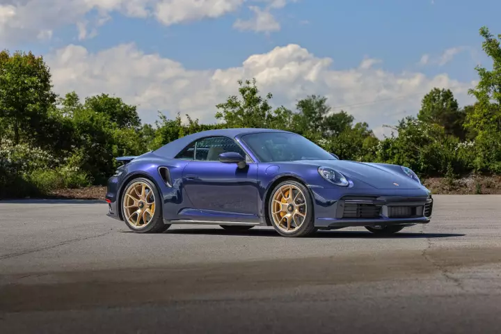 Porsche 911 Turbo S Convertible (992.1) painted in Night Blue Metallic