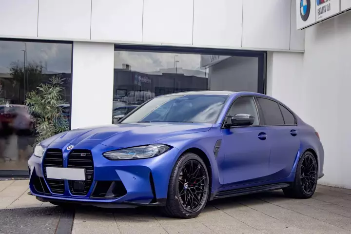 BMW M3 (G80) painted in Frozen Portimao Blue