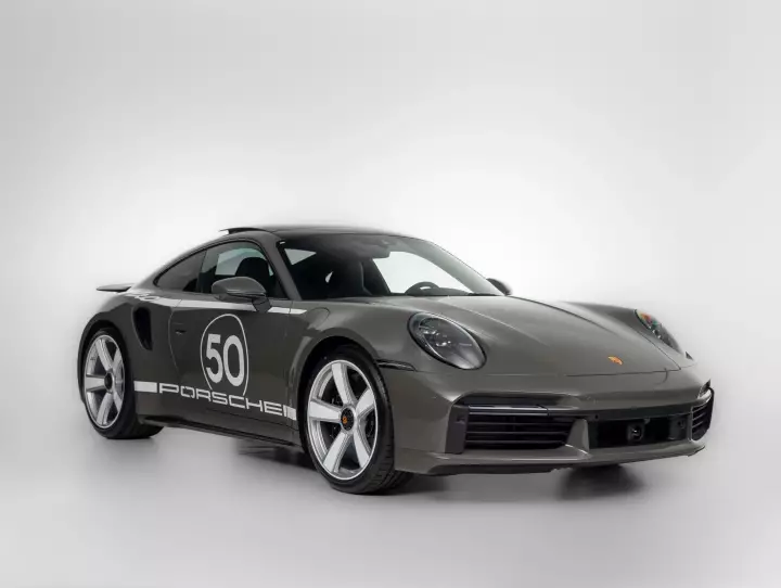 Porsche 911 Turbo 50 Years Edition (992) painted in Alex Grey