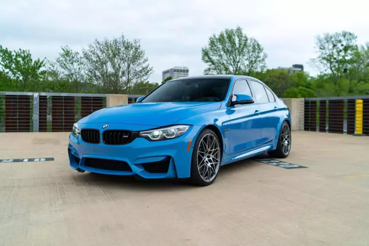 BMW M3 (F80) painted in Yas Marina Blue