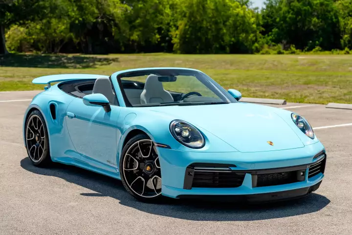 Porsche 911 Turbo S Convertible (992.1) painted in Olympic Blue