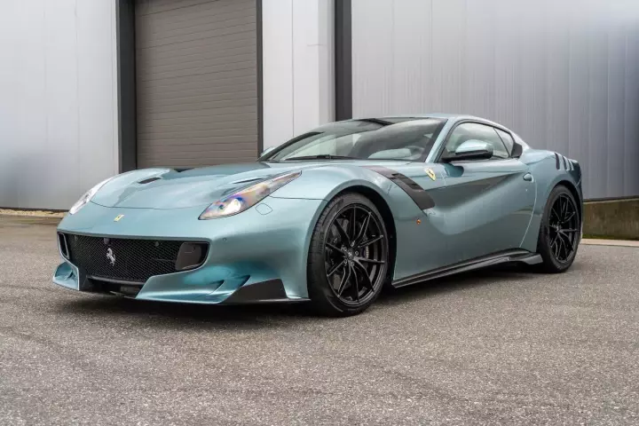 Ferrari F12 TDF painted in Celeste