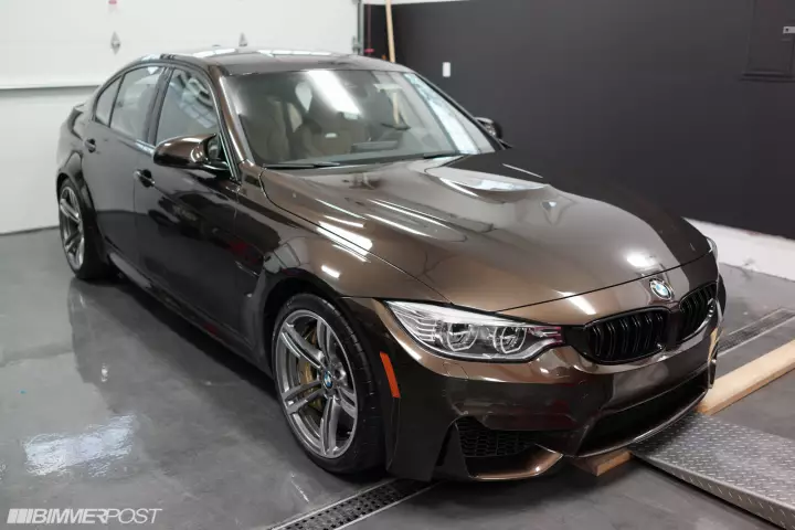 BMW M3 (F80) painted in Pyrite Brown