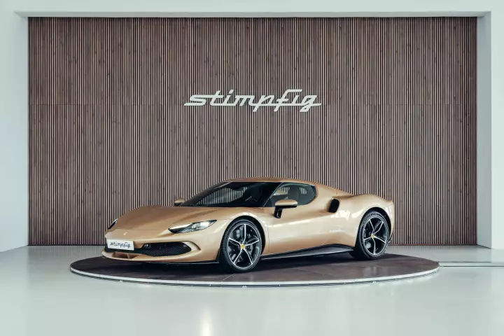 Ferrari 296 GTB painted in Oro Chiaro