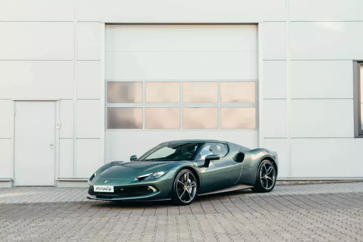 Ferrari 296 GTB painted in Verde Minerale