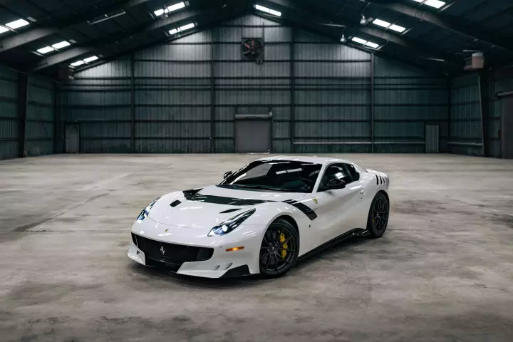 Ferrari F12 TDF painted in Bianco Sanae