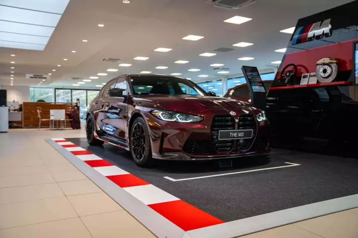 BMW M3 (G80) painted in Barbera Red