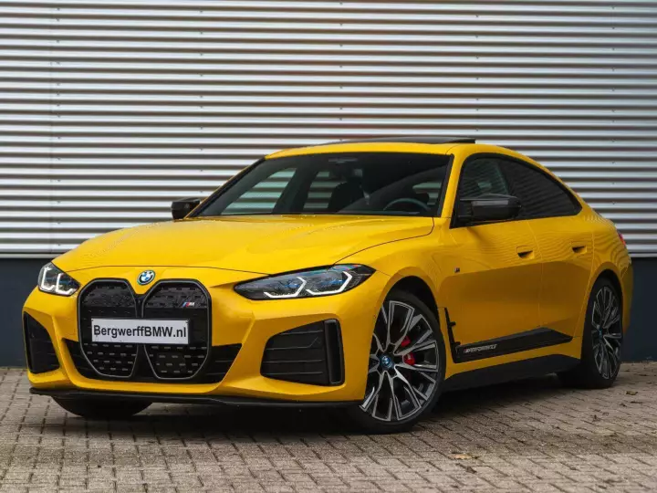 BMW i4 (G26) painted in Speed Yellow