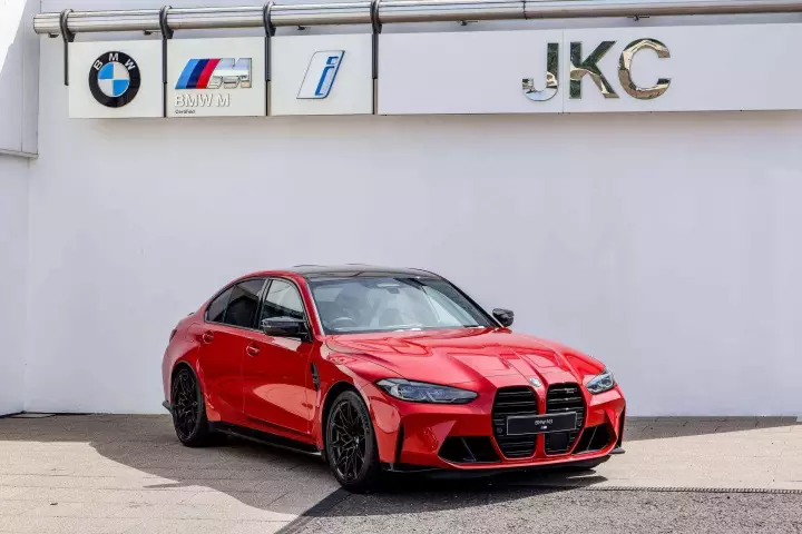 BMW M3 (G80) painted in Imola Red II