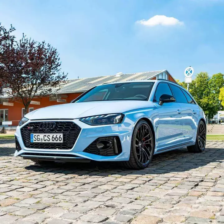 Audi RS4 Avant (B9) painted in Frosted Glass Blue