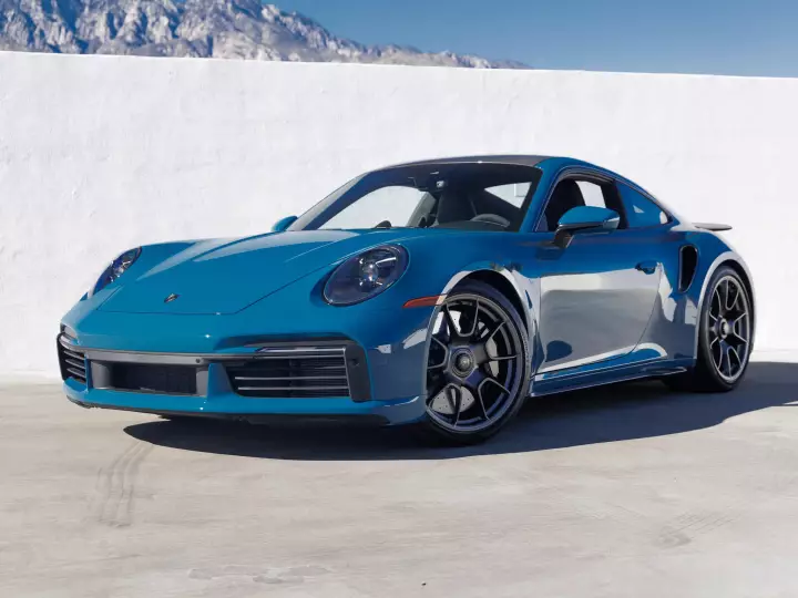 Porsche 911 Turbo 50 Years Edition (992) painted in Oslo Blue