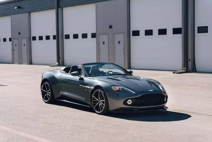 Aston Martin Vanquish Zagato Volante painted in Predator Grey