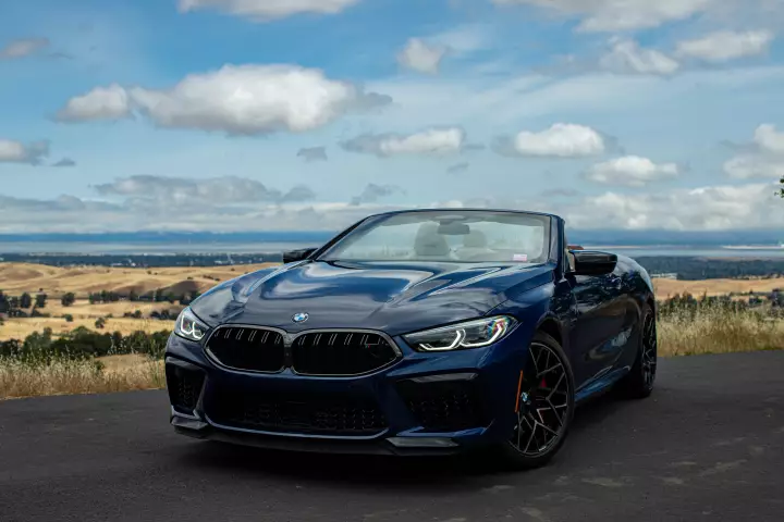 BMW M8 Convertible (F91) painted in Blue Hera Mica