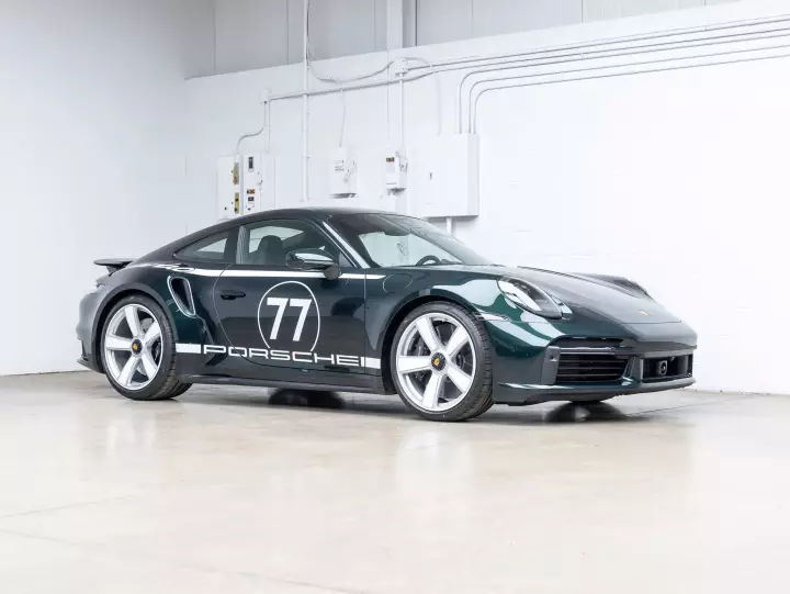 Porsche 911 Turbo 50 Years Edition (992) painted in Verde Zeltweg