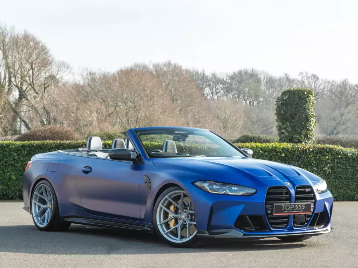 BMW M4 Convertible (G83) painted in Frozen Portimao Blue