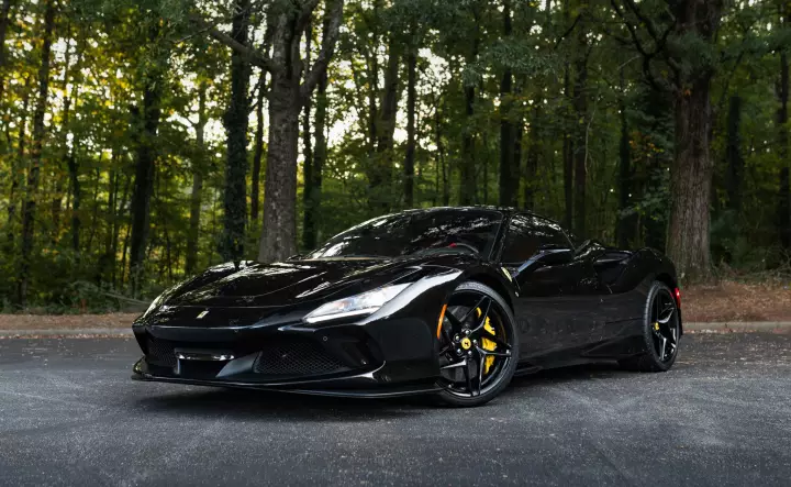 Ferrari F8 Tributo painted in Nero DS