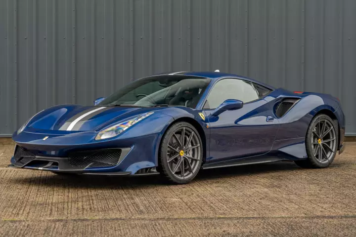 Ferrari 488 Pista painted in Blu Tour de France 70