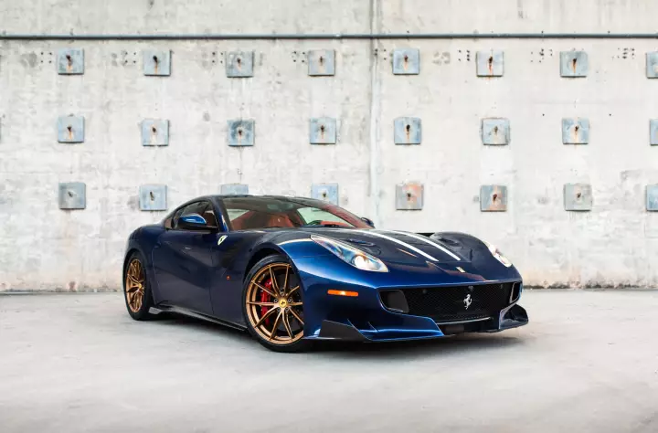 Ferrari F12 TDF painted in Blu Tour de France