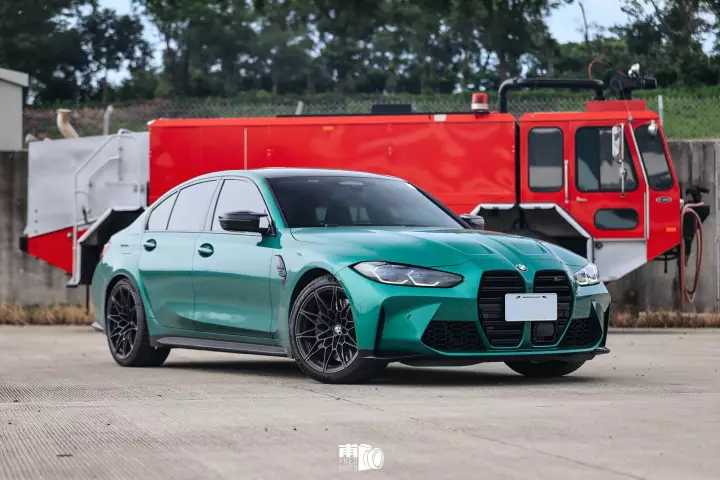 BMW M3 (G80) painted in Isle of Man Green