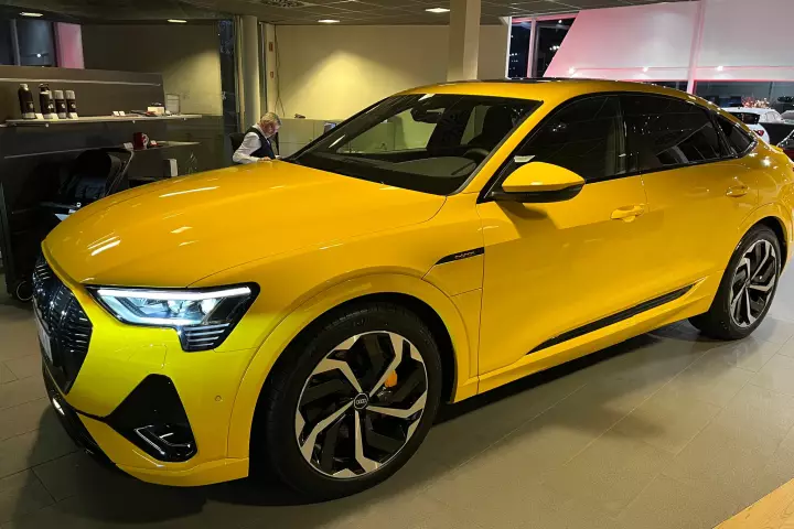 Audi e-tron Sportback painted in Vegas Yellow