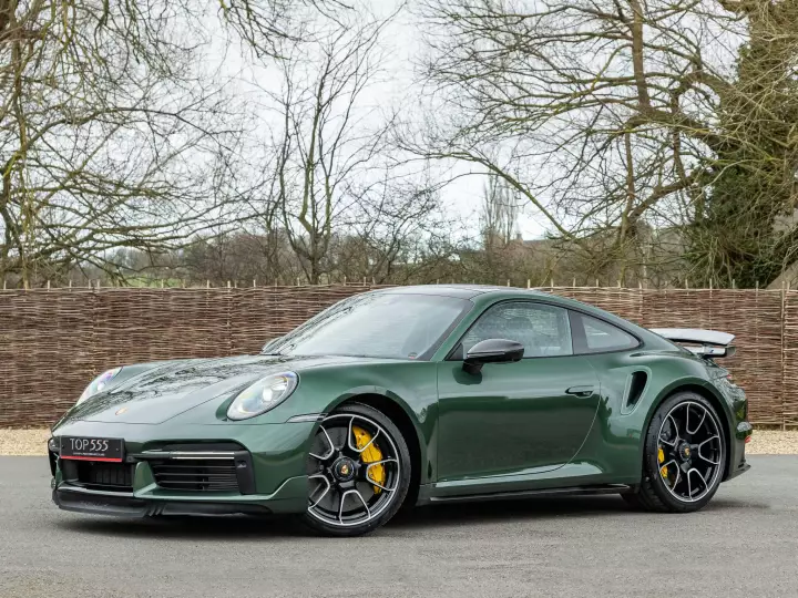 Porsche 911 Turbo S (992.1) painted in Oak Green Metallic