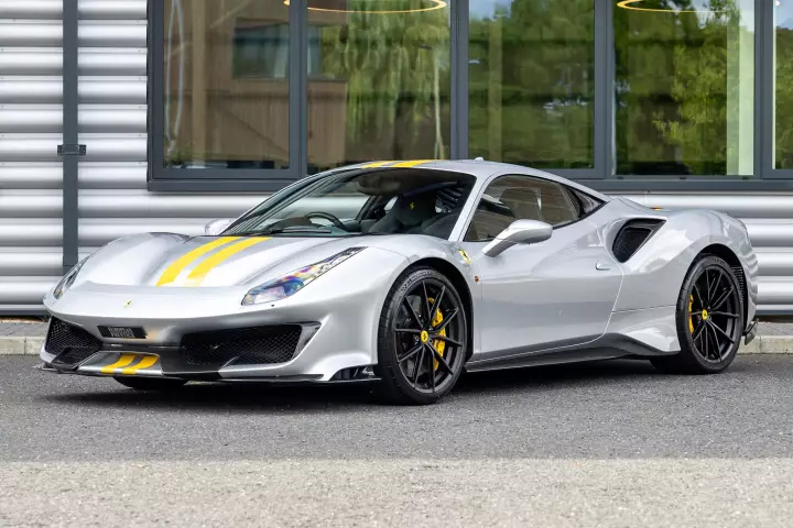 Ferrari 488 Pista painted in Argento Nurburgring