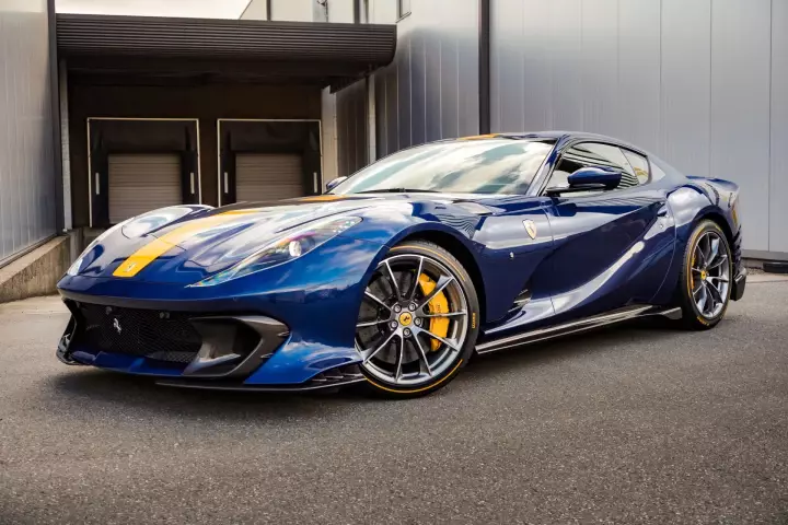 Ferrari 812 Competizione painted in Blu Tour de France 70