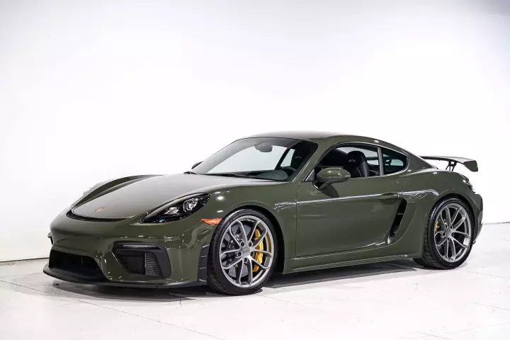 Porsche 718 Cayman GT4 (982) painted in Black Olive