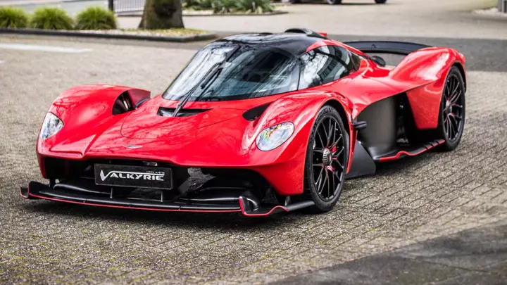 Aston Martin Valkyrie painted in Rosso Corsa