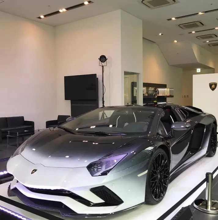 Lamborghini Aventador S Roadster 50th Anniversary Japan (LP740-4) painted in Nero Pegaso and Bianco Giappone