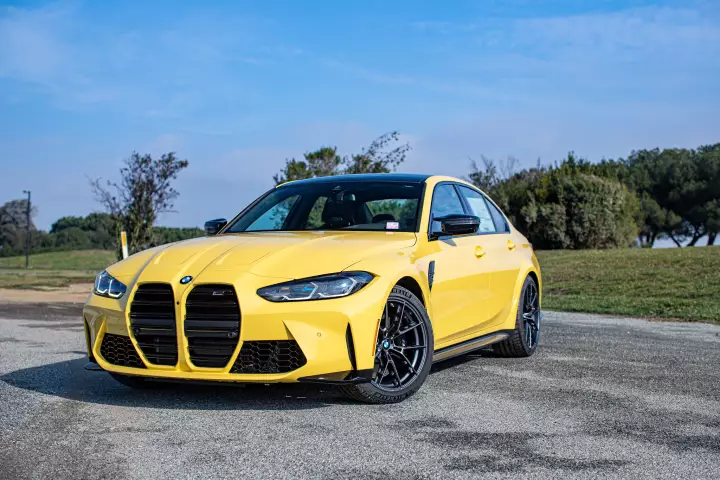 BMW M3 (G80) painted in Dakar Yellow II