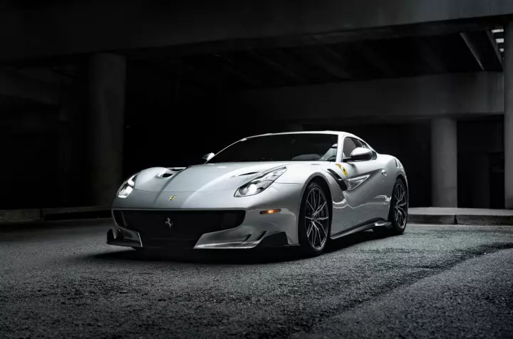 Ferrari F12 TDF painted in Argento Green