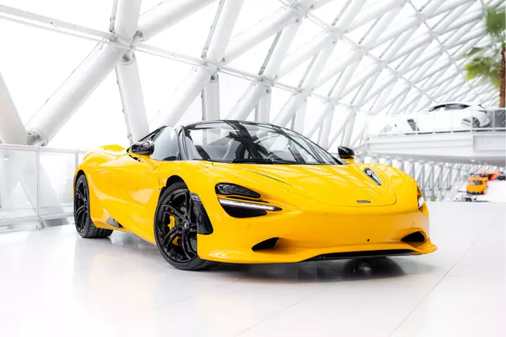 McLaren 750S Spider painted in Volcano Yellow