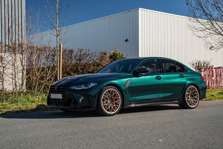 BMW M3 (G80) painted in Oxford Green II