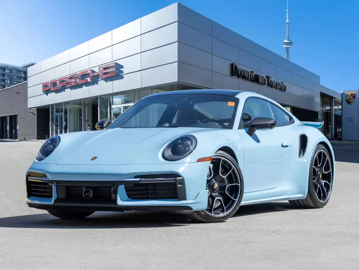 Porsche 911 Turbo S (992.1) painted in Gulf Blue