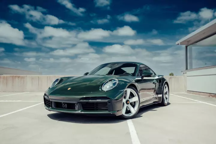 Porsche 911 Turbo 50 Years Edition (992) painted in Brewster Green