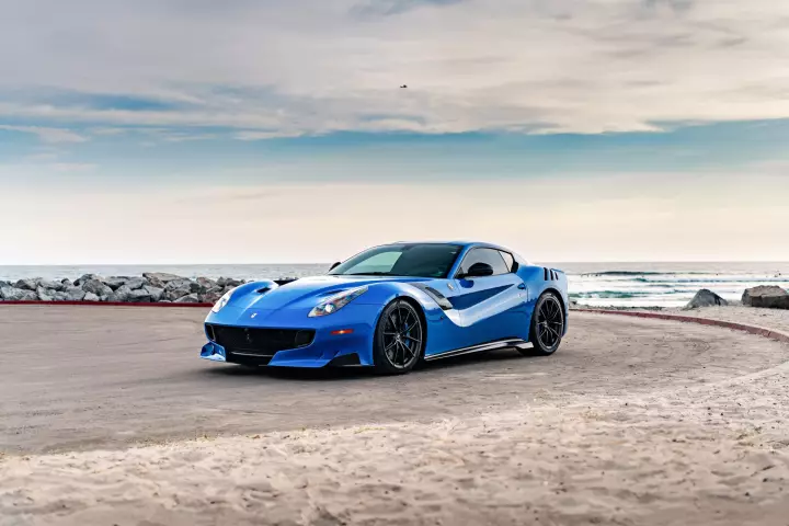 Ferrari F12 TDF painted in Azzurro Dino