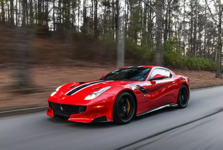 Ferrari F12 TDF painted in Rosso Corsa
