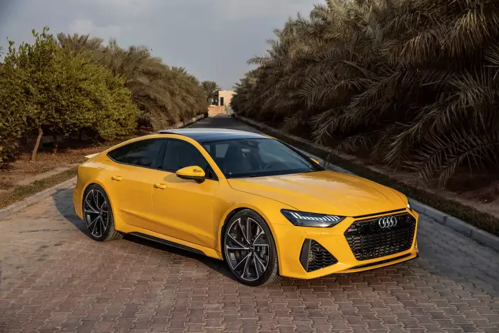 Audi RS7 Sportback (C8) painted in Vegas Yellow