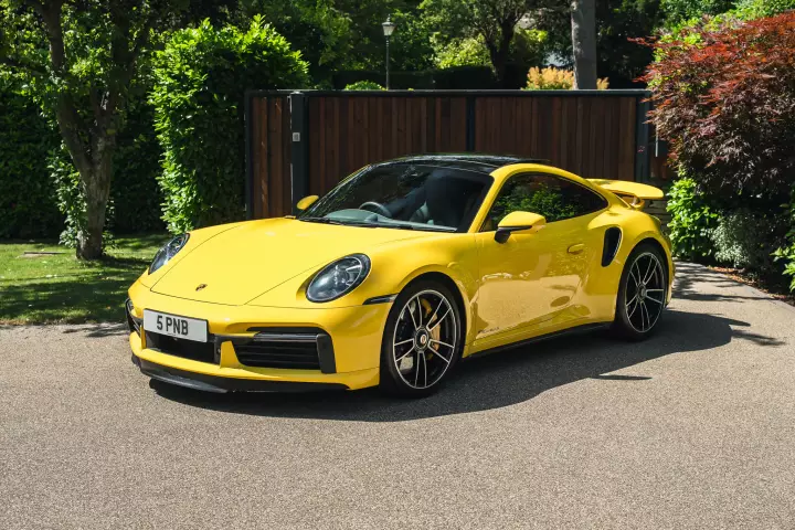 Porsche 911 Turbo S (992.1) painted in Racing Yellow