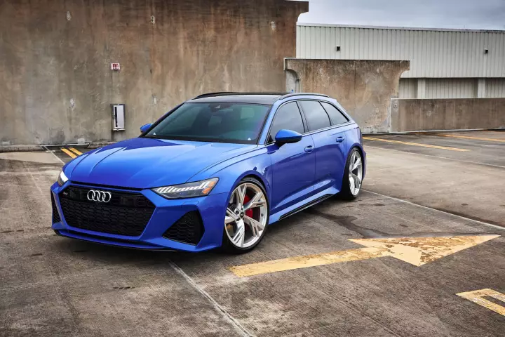 Audi RS6 Avant Tribute Edition (C8) painted in Nogaro Blue